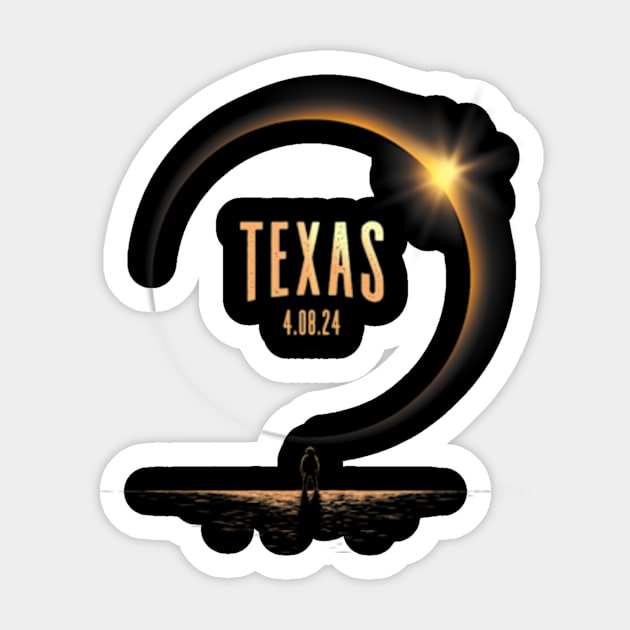 North America Total Solar Eclipse 2024 Texas Usa Sticker by Diana-Arts-C